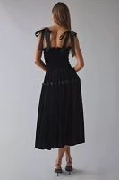 En Saison KcKenna Smocked Tie-Strap Midi Dress