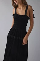 En Saison KcKenna Smocked Tie-Strap Midi Dress