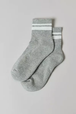 Alana Striped Athletic Quarter Crew Sock