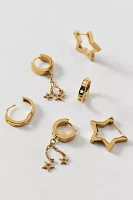 Waterproof Star Hoop Earring Set