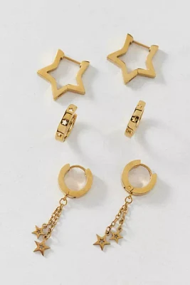 Waterproof Star Hoop Earring Set