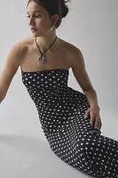 UO Alexis Printed Knit Strapless Tube Maxi Dress