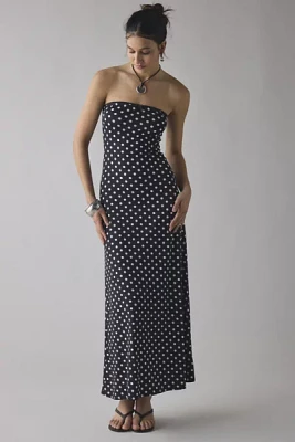 UO Alexis Printed Knit Strapless Tube Maxi Dress