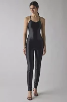 Glamorous Shiny Disco Open-Back Bodycon Jumpsuit