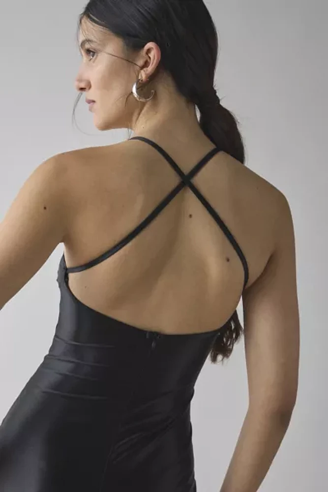 Glamorous Shiny Disco Open-Back Bodycon Jumpsuit