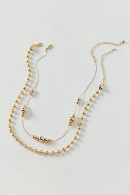 Sasha Metal Ball Bead Layering Necklace Set