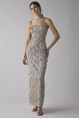 Glamorous Leopard Print Satin Slip Maxi Dress