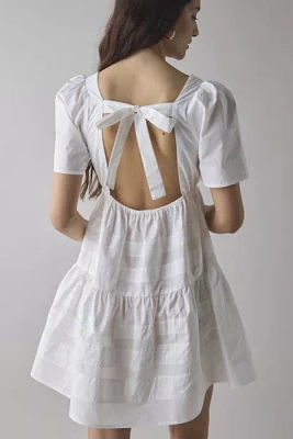 Glamorous Open Tie-Back Bow Babydoll Mini Dress