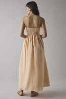 Glamorous Peach Corset Seamed Chiffon Maxi Dress