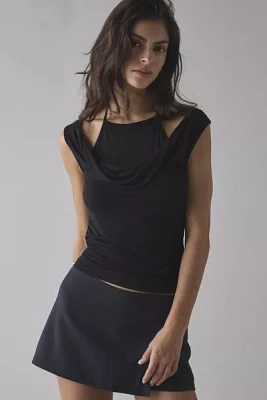UO Marni Short Sleeve Layered Twofer Crop Top