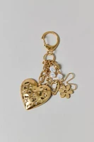 Golden Heart Charm Keychain