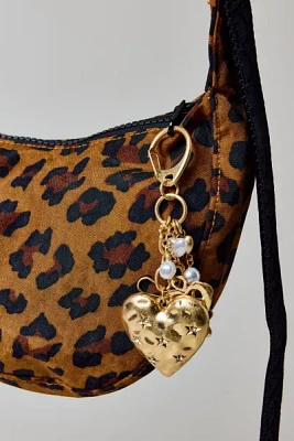 Golden Heart Charm Keychain