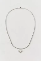 Mother Of Pearl & Stainless Steel Cross Pendant Necklace