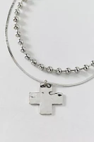 Vic Cross Charm Layering Necklace Set