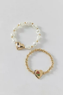 Belladona Pearl & Gold Beaded Bracelet Set