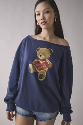 BDG Jessa Graphic Off-The-Shoulder Pullover
