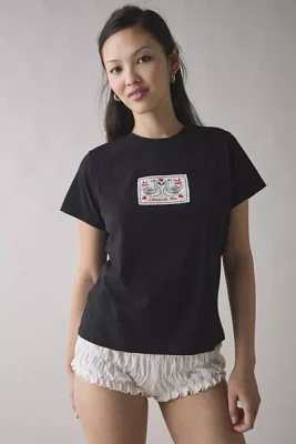 Treasure Me Swan Embroidered Applique Graphic Slim Tee