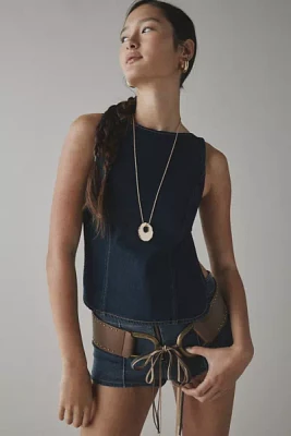 Lioness Rider Backless Denim Vest Top