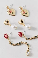 Belladona Pearl Dangle Earring Set