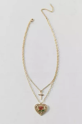 Belladona Floral Pendant Layer Necklace