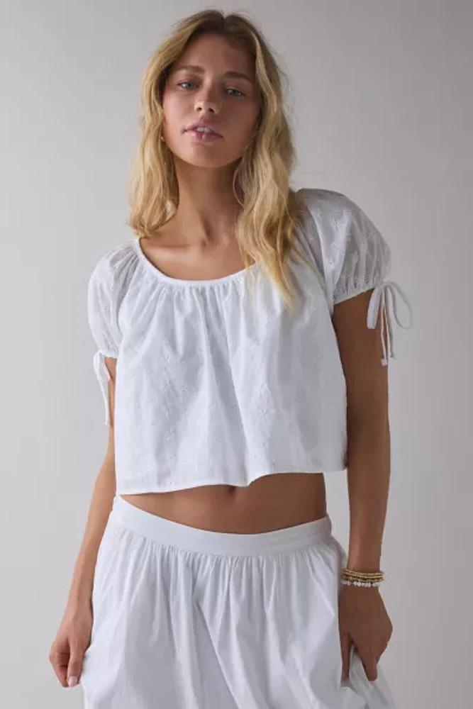 ReMADE By UO Remnants Daisy Eyelet Top
