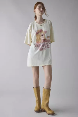 Dolly Parton Retro Graphic Cotton T-Shirt Dress