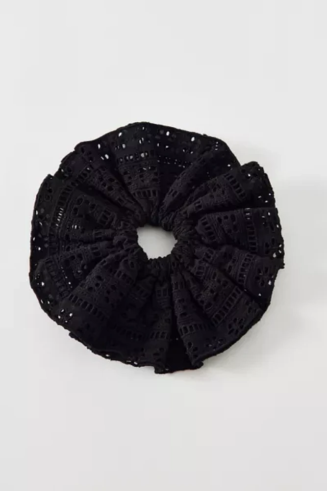 Layered Eyelet Oversized Scrunchie