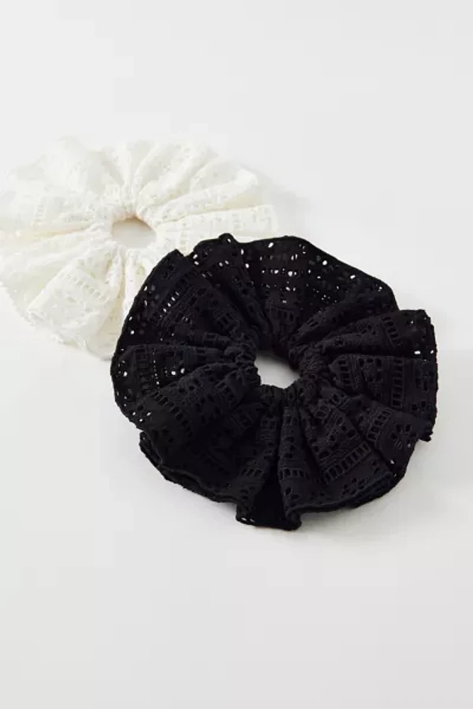 Layered Eyelet Oversized Scrunchie