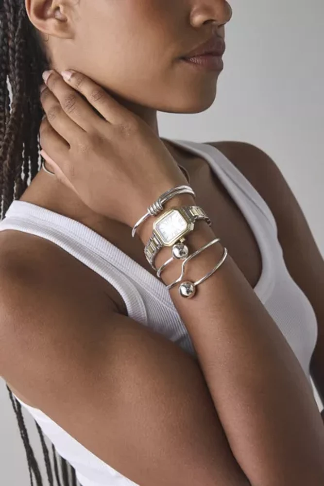 Mixed Metal Rectangle Watch
