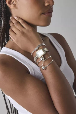 Mixed Metal Rectangle Watch