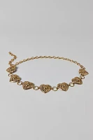 Engraved Hearts Chain Belt