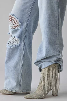 Azalea Wang Relentless Fringe Rhinestone Ankle Boot