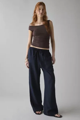 Lioness Idyllic Linen-Cotton Blend Low-Rise Straight Leg Pant