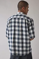 ReMADE By UO Check Pattern Short Sleeve Oversized Button-Down Shirt