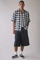 ReMADE By UO Check Pattern Short Sleeve Oversized Button-Down Shirt