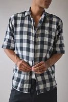 ReMADE By UO Check Pattern Short Sleeve Oversized Button-Down Shirt