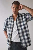 ReMADE By UO Check Pattern Short Sleeve Oversized Button-Down Shirt