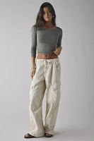 ReMADE By UO Remnants Off-The-Shoulder Long Sleeve Cropped Tee