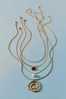 Saturn Swirl Layering Necklace Set