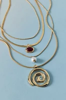 Saturn Swirl Layering Necklace Set