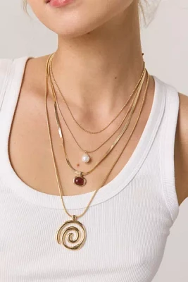 Saturn Swirl Layering Necklace Set