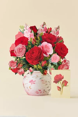 FreshCut Paper Blooming Roses Pop-Up Greeting Card