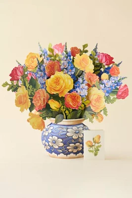 FreshCut Paper Grande Sorbet Roses Pop-Up Greeting Card