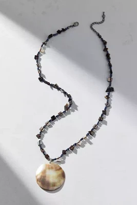 Vintage By Velzy Gaia Beaded Shell Pendant Necklace