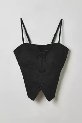 Vintage By Velzy Embroidered Cropped Corset Top