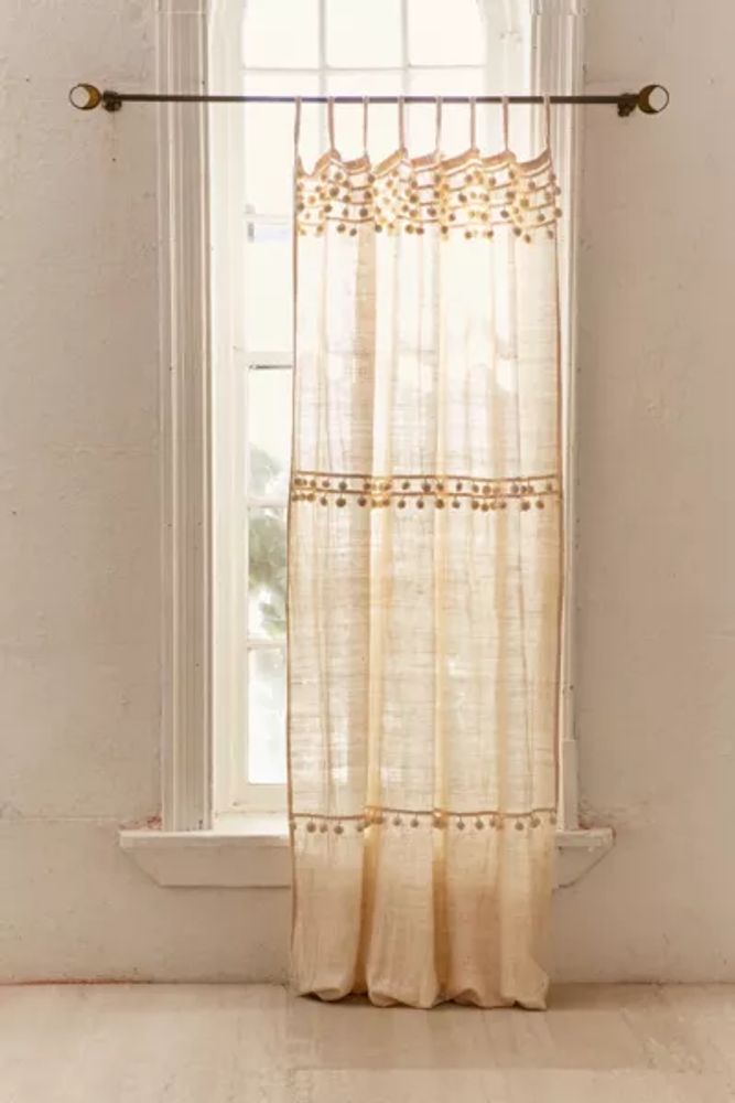 Averi Pompom Gauze Textured Window Curtain