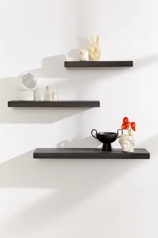 Simple Floating Wood Wall Shelf