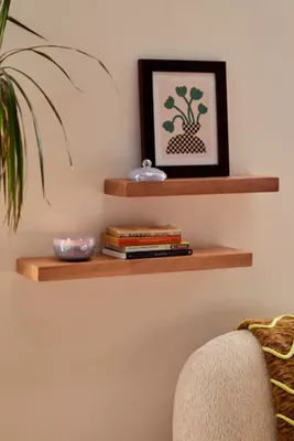 Simple Floating Wood Wall Shelf