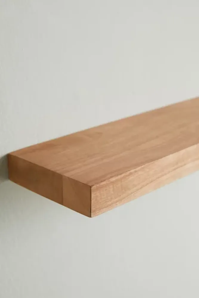 Simple Floating Wood Wall Shelf