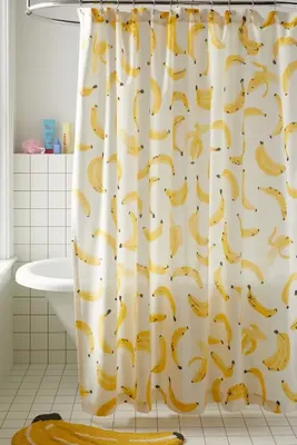 Allover Fruits Patterned Shower Curtain